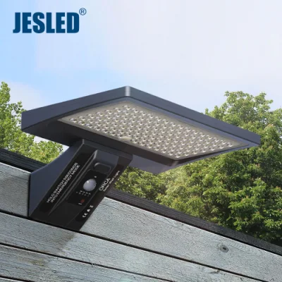 Jesled 3CCT Alto Brillo 104LED Sensor de Movimiento PIR Lámpara de Pared de Seguridad LED Iluminación de Jardín Exterior Luz Solar Integrada con Control Remoto